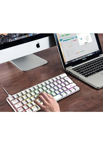 Blic Oyuncu Klavyesi Rgb Klavye 20 Modlu Ayarlanabilir Renk Seçeneği Rgb Suya ve Toza Dayanıklı Klavye Oyun Klavyesi Oyuncu Klavye Mekanik Klavye Kırmızı Switch (Beyaz) modelleri