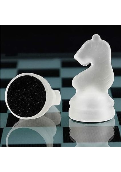 Glass Chess Cam Satranç Takımı Kullanışlı Dekoratif Şık Hediyelik (30X30 Cm) indirimleri