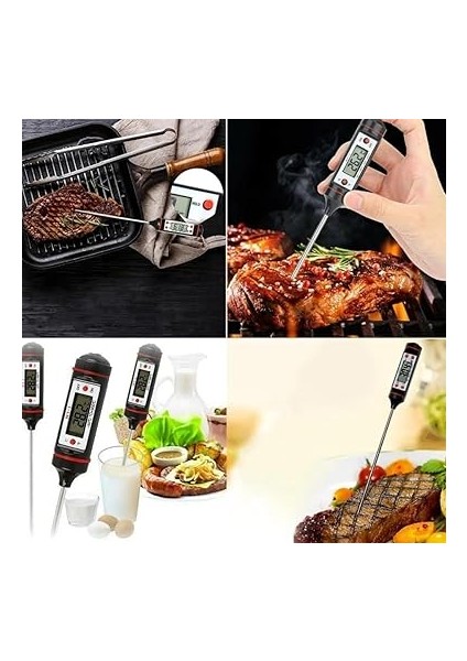 Mutfak Termometresi – 3 Saniyede Hızlı Okuma | Katlanabilir Çelik Prob, LCD Ekranlı Et, Şeker, Yağ, Su ve Barbekü Isı Ölçer modelleri