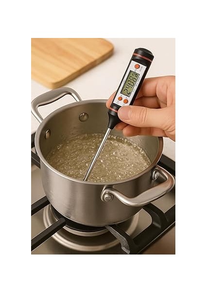 Mutfak Termometresi – 3 Saniyede Hızlı Okuma | Katlanabilir Çelik Prob, LCD Ekranlı Et, Şeker, Yağ, Su ve Barbekü Isı Ölçer fırsatları