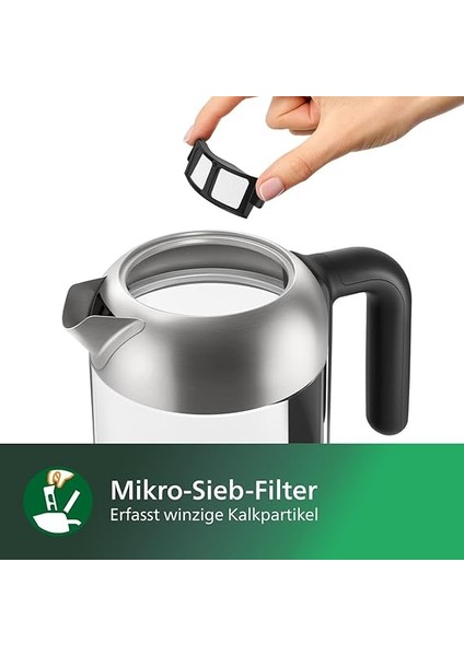 HD9339/80 Cam Su Isıtıcısı, 1,7 Litre, LED Aydınlatma, Kuru Çalışma Koruması, Çıkarılabilir Mikro Süzgeç Filtresi, 2200 W indirimleri