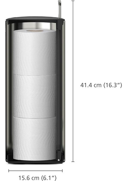 Joseph Easystore Luxe Paslanmaz Çelik Gizli Tuvalet Kağıdı Tutacağı, Kapaklı Stand, 3 Ruloya Kadar Hods indirimleri