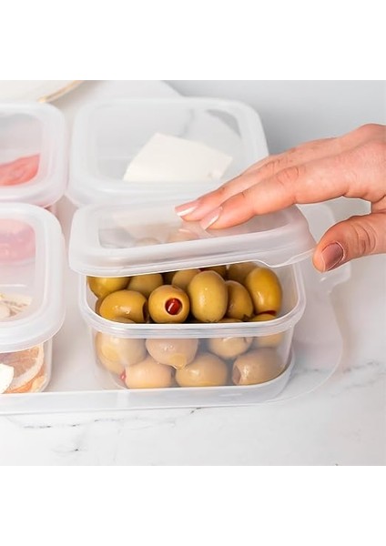 2043 Tepsili Kahvaltılık Kapaklı Kahvaltılık 6 Bölmeli Sızdırmaz Kapaklı Bölmeli Şeffaf modelleri