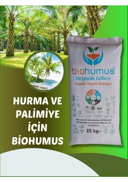 Palmiye Için, Organik Gübre, Organik Sertifikalı, Kök Geliştirici, Toprak Düzenleyici, Bitki Besleyici 25 kg (1) fiyatları