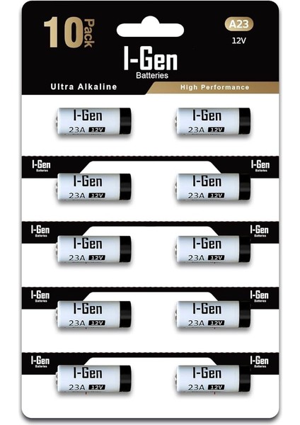 23A Pil 10'lu Paket 12V MN21 Pil (A23 / 23A / V23GA / LRV08 / 8LR932)