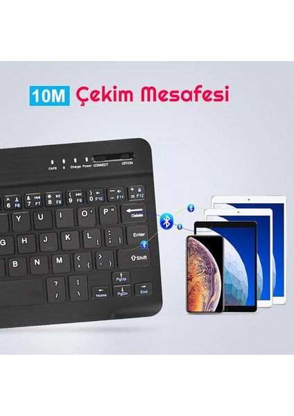 Tab M11 11" TB330FU Tablet Için Uyumlu Slim Şarjlı Türkçe Bluetooth Klavye ve Mouse Seti Siyah indirimleri