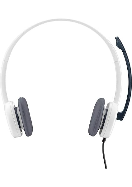 H150 Kablolu Stereo Kulak Üstü Mikrofonlu Kulaklık, Mikrofon ve Ses Çıkışı Için Ayrı Bağlantı, Kablo Üzeri Kontrol Özelliği, Beyaz fiyatları