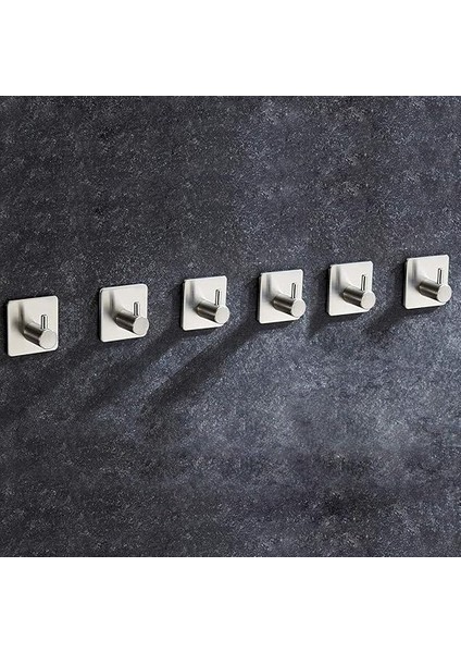 Paslanmaz Çelik 6 Adet Topuzlu Banyo Askısı Havluluk Havlu Askılık Inox - Kendinden Yapışkanlı fiyatları