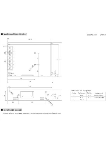 Mean Well LRS-100-24 Anahtarlama Güç Kaynağı, Tek Çıkış, 24V, 4,5A, 108W, 5" U x 3,0" G x 1,2" Y modelleri