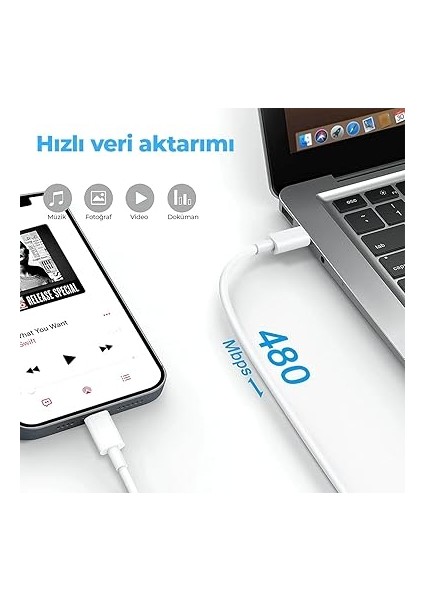 By Deji Hızlı Şarj ve Data Kablosu Type C To Type C Samsung Xiaomi Oppo Reeder Huawei ile Uyumlu 1.2m Beyaz modelleri