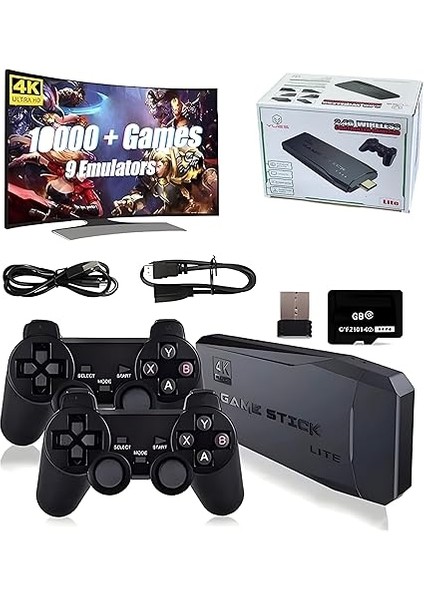 M8 Retro Oyun Konsolu – 4K HDMI Çıkışlı, 64 gb Oyun Yüklü – Çift Joystick – 8-Bit/16-Bit Klasikler – Aile ve Çocuklar Için Eğlence fırsatları