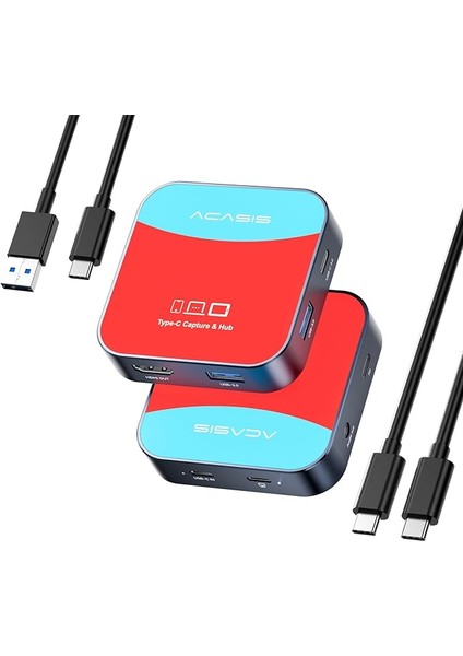 Switch Için Yakalama Kartı, Acasıs Yakalama Kartı ve Yerleştirme Istasyonu 2'si 1 Arada, Nintendo/akış/toplantı Için 1080P 60FPS Video Yakalama Kartı, 2*usb-A 3.0 (Usb C Yakalama Kartı)