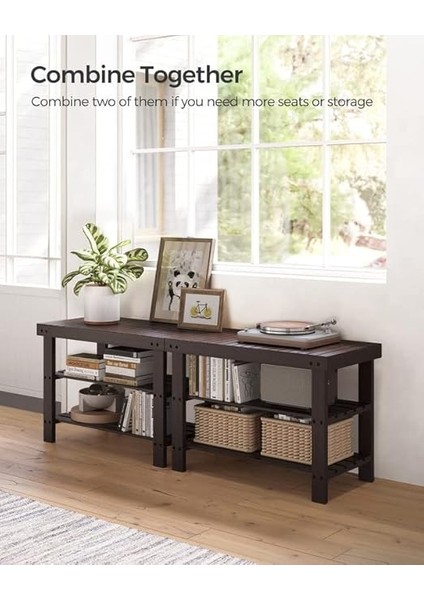 Ayakkabı Rafı Tezgahı, 3 Katmanlı Bambu Ayakkabı Depolama Düzenleyici, Giriş Tezgahı, 250 Lbs'ye Kadar Tutar, 25 x 27,6 x 40,8 Cm, Giriş Yolu Banyo Yatak Odası Için, Kahverengi ULBS04Z fırsatları