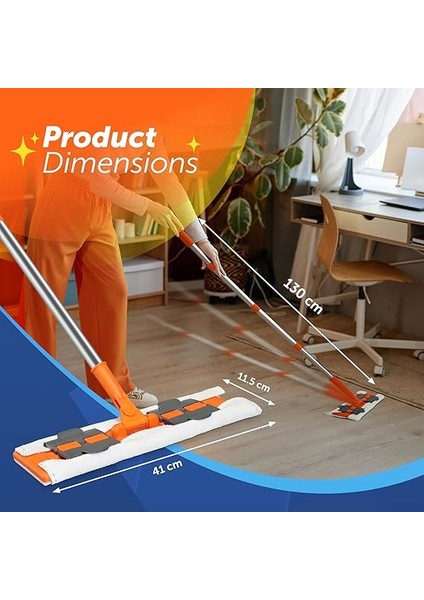 Famous + Düz Mop Yer Temizlik Sistemi, Islak ve Kuru Kullanım, 360 Döner Başlıklı Pratik Paspas modelleri