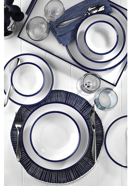Porselen En Otel 6 Kişilik 24 Parça Kobalt Yemek Takımı fiyatları