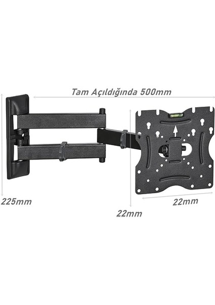 Metal Tv Askı Aparatı, 55 ve 102 Ekran Arası (22-40 Inç) Ekranlara Uyumlu, Tüm Markalar ile Uyumlu, Televizyon Duvar Asma Aparatı, Yüksek Kalite Metal Kalınlığı, Akropat Hareketli (50-Cm) fiyatları