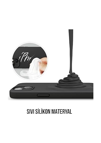 iPhone Kılıf Ince Sıvı Silikon 3 Katmanlı Tam Kaplamalı Yumuşak Jel Kauçuk Kılıf Kapak (Siyah, iPhone 13/14) fiyatları