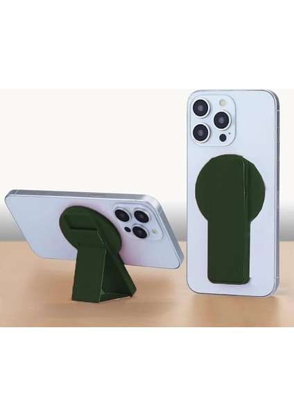 Manyetik Telefon Yüzük Tutucu Stand iPhone 16/15/14/13/12 Serisi Tüm Magsafe ile Uyumlu Destekli Cihazlarla Uyumlu Telefon Stand Özelliği Manyetik Cep Telefonu Yüzük Tutucu (Koyu Yeşil)