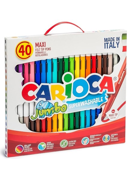 Jumbo Süper Yıkanabilir Keçeli Boya Kalemi 40'lı