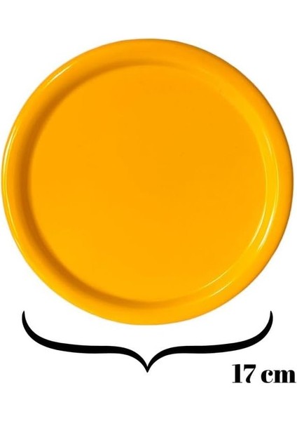 Metal Tepsi Metal Tabak 6 Adet Yuvarlak Çay ve Kahve Sunum Tepsisi Sunumluk Tabak 17 cm Sarı 17 x 17 modelleri