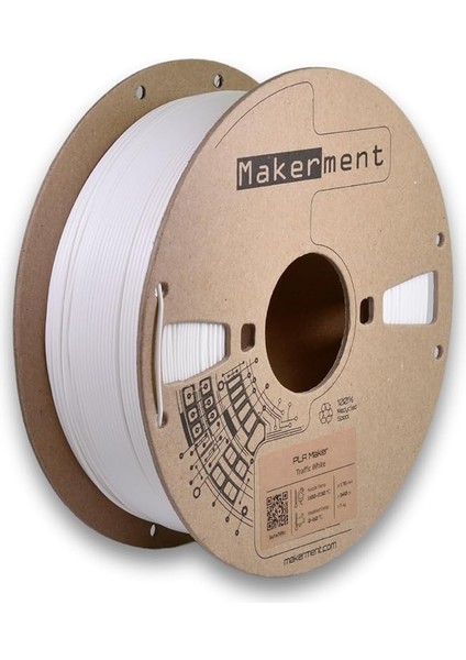 Pla Maker, 1.75MM 1kg 3D Yazıcı Pla Filament (Trafik Beyaz)