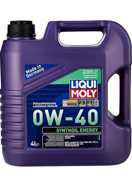 Moly Synthoil Energy 0W-40 4 L Otomotiv Bakım Ürünü
