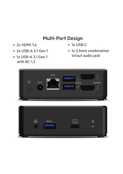 Usb-C Çift Ekran Bağlantı Istasyonu (85W Güç Dağıtımı, Hdmı, Usb-A 3.1 Gen 1, Usb-C, USB C Dizüstü Bilgisayar Için Ses Girişi/çıkışı) modelleri