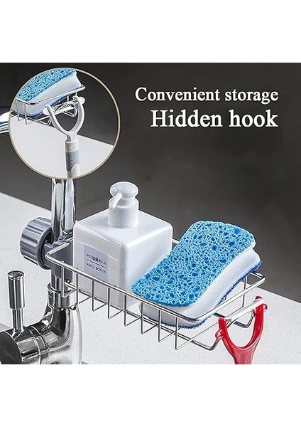 Çelik Drenajlı Mutfak Musluk Üstü Raf | Sabunluk, Süngerlik ve Deterjanlık Organizer, Portatif Ağır Hizmet Tipi Mutfak Düzenleyici fiyatları