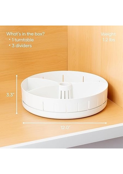 Sinksuite Lavabo Altı Döner Tabla, Ayarlanabilir Bölücüler, Mutfak Dolabı Veya Banyo Saklama Için Lazy Susan Düzenleyici fırsatları
