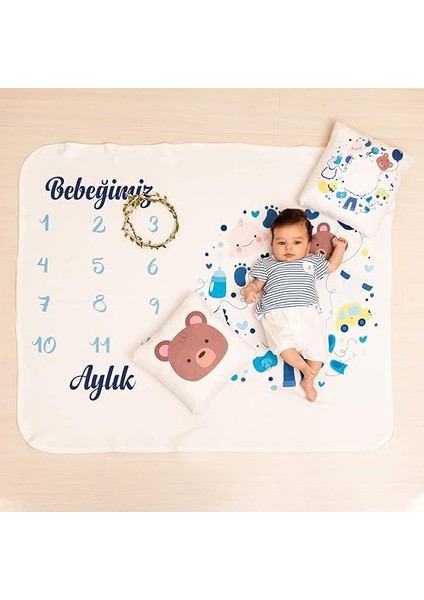 Yeni Doğan Bebek Hediyesi Fotoğraf Battaniyesi Seti Aylık Çekim modelleri