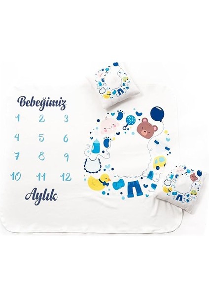 Yeni Doğan Bebek Hediyesi Fotoğraf Battaniyesi Seti Aylık Çekim fırsatları