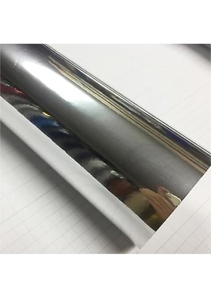 Krom Aynalı Varak Gümüş Krom Parlak Kendinden Yapışkanlı Otomobil Jant Motorsiklet Bisiklet Mobilya Beyaz Eşya Aksesuar Kaplama Folyosu Su Geçirmez Dayanıklı Folyo (122CMX30CM)