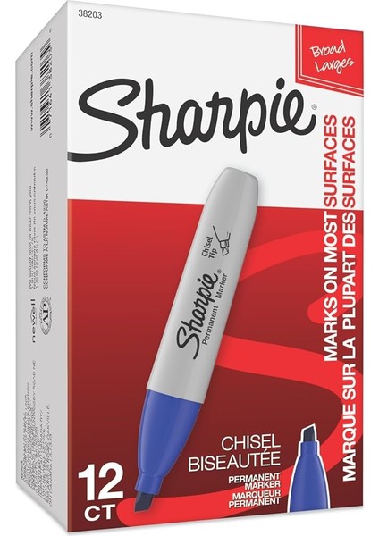 38203 Chisel Kesik Uçlu Mavi Permanent Kalem