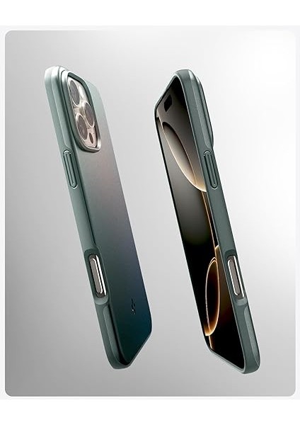 iPhone 16 Pro Ince Magsafe Kılıf Thin Fit Hava Kanalı Teknolojisi™ Askeri Sınıf Koruma Magfit Abyss Green Kapak - ACS08109 modelleri