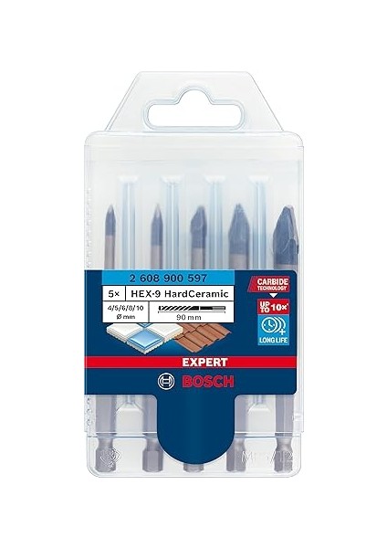 Professional 5 Parça Expert Hex-9 Hardceramic Matkap Ucu Seti (Sert Fayanslar, Ø 4-10 Mm, Aksesuar Döner Matkap/vidalamalar) fiyatları