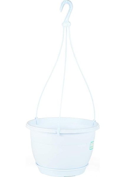 SM03 Safir Makrome Askılı Saksı Askısı ile Birlikte 26,5cm, 6 Litre Beyaz
