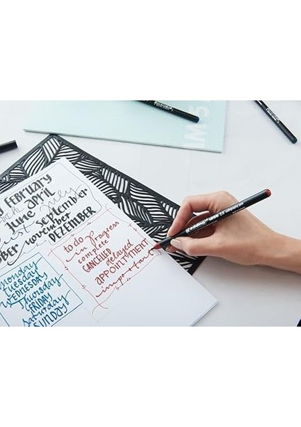 1255 Kaligrafi Kalemi - Siyah - 3 Kalem - Kaligrafi Ucu 2 - 5 mm modelleri