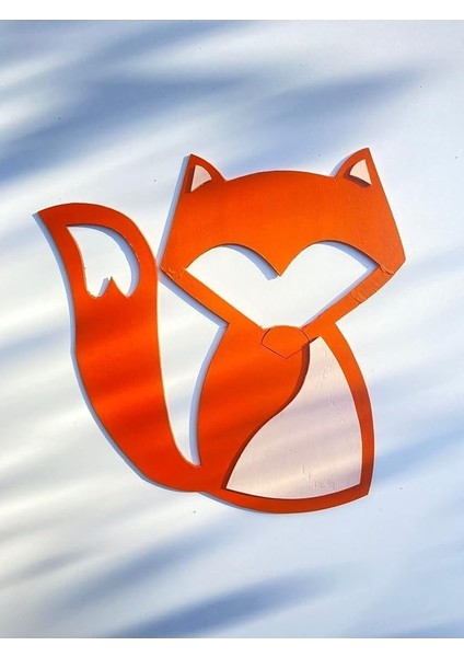 Concept Bebek Odası Çocuk Odası Ahşap Tilki Duvar Dekoru 31X31 Turuncu