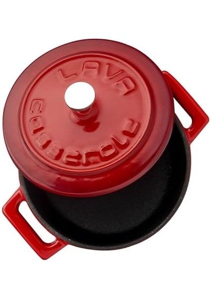 Metal Döküm Mini Tencere, Trendy, 10 Cm, 0.35 L Hacim, Kırmızı modelleri