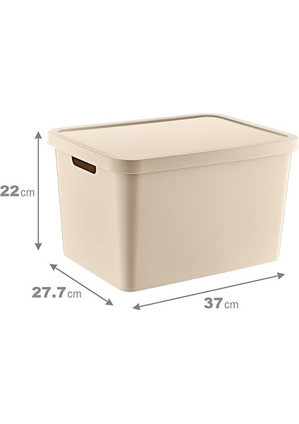 4'lü Set Stafi Çok Amaçlı Kapaklı Kutu Latte 18 Lt - Latte, Çok Amaçlı Kapaklı Kutu, Ev-Ofis-Depo Için, Kapaklı Saklama Kutusu fırsatları