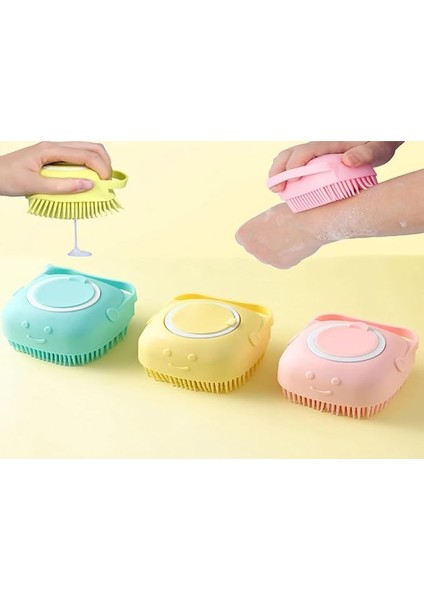 Lua Çok Amaçlı Yumuşak Silikon Duş Lifi - Sabun Jel Şampuan Hazneli