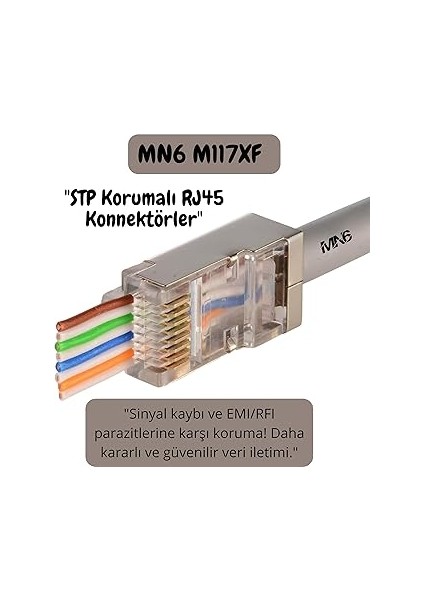 M117XF Cat6 Jack/35 Adet-Metal Ez/yeni Nesil RJ45 Cat6-8p/8c Açık Uçlu/cat6 Konnektör (Cat6 Metal Ez Jack, 35) modelleri