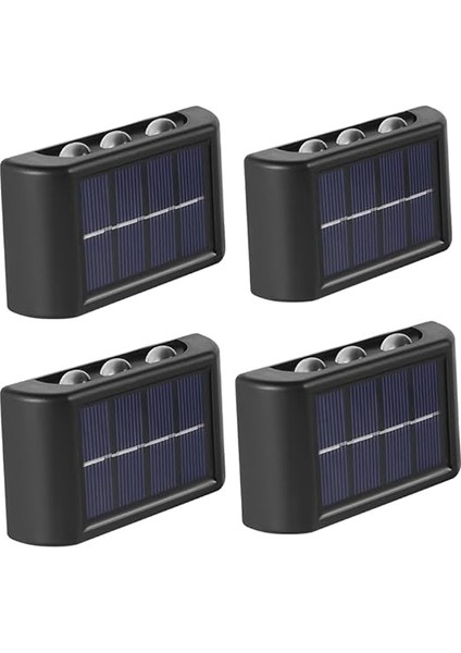 Güneş Enerjili, Suya Dayanıklı ve Duvara Monteli 6 Led’li Aplik - Bahçe, Teras, Havuz Kenarı, Çimenlik ve Yol Kenarları Için Ideal (Standart, Adet, 4) modelleri