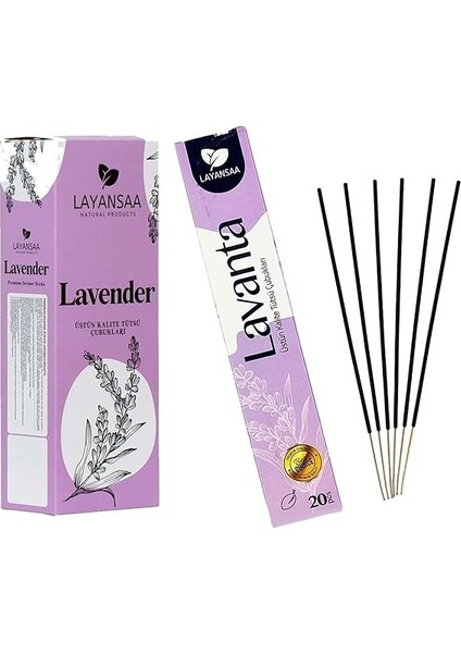 Lavanta (Lavender) Arınma Agarbatti Özel Aroma Kokusu 20 Adet 1 Paket Çubuk Tütsü fırsatları