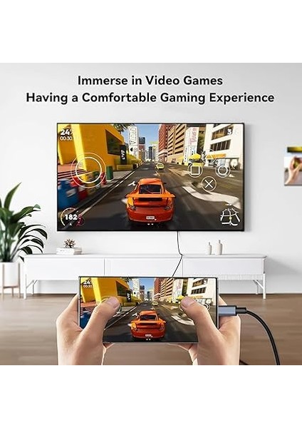 HDMI Çevirici USB C HDMI 4K 60Hz Hdmı, 200CM USB C HDMI Adaptör USB C HDMI Uyumlu Thunderbolt Type-C To HDMI 2 Metre Kablo Uzunluğu ZR854 modelleri