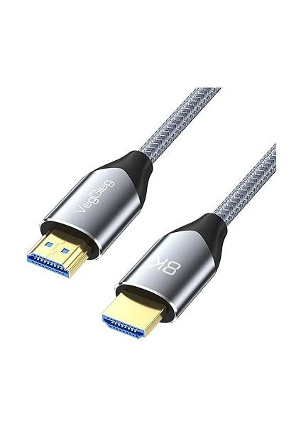 8k 60Hz 4K 120Hz 48 Gbps Hdr Arc Hdcp Örgülü HDMI 2.1 Kablo 1 Metre fırsatları