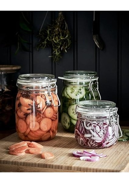 Korken Kapaklı Kavanoz, 0,5 L (Şeffaf Cam) indirimleri