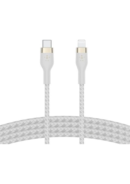 Boostcharge Pro Flex Örgülü Usb-C/lightning Kablosu, 1 M, Mfı Sertifikalı, 20 W, Hızlı Şarj Için, Pd Power Delivery Ile, iPhone 14/14 Plus, 13, 12, Pro, Max, Mini Gibi Cihazlar Için, Beyaz