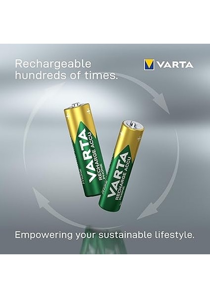 Rechargeable Accu 2 Aaa 800 Mah R2U, Yeşil/gri fırsatları