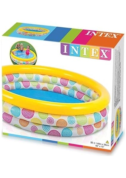 Geometrik Desenli Yuvarlak Şişme Çocuk Havuzu 168X38 cm modelleri
